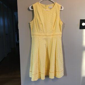 Calvin Klein Yellow Sleeveless Summer Dress, NWOT